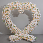 New Champagne Embroidered Rose Heart-shaped Artificial Flowers Arch Decoration