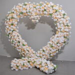 New Champagne Embroidered Rose Heart-shaped Artificial Flowers Arch Decoration