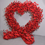 Encrypted Red Heart-shaped Frame Floral Wedding Flower Arch Decorations Props