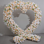 New Champagne Embroidered Rose Heart-shaped Artificial Flowers Arch Decoration