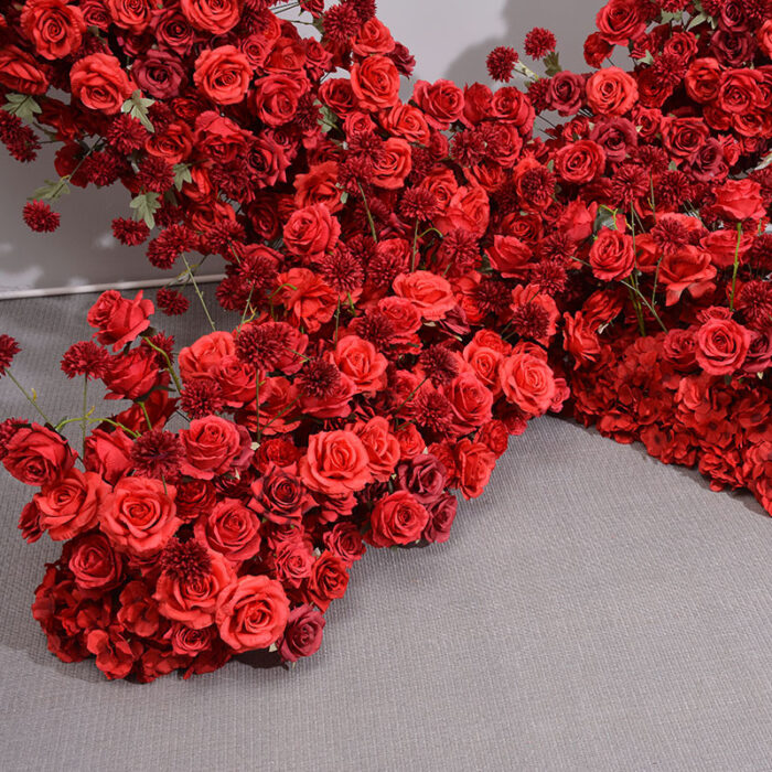 Encrypted Red Heart-shaped Frame Floral Wedding Flower Arch Decorations Props