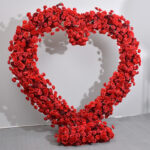 Red 5D Heart-shaped Frame Wedding Iron Outdoor Flower Arches