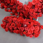 Red 5D Heart-shaped Frame Wedding Iron Outdoor Flower Arches